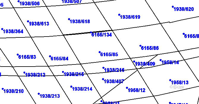Parcela st. 6165/85 v KÚ Bystrc, Katastrální mapa