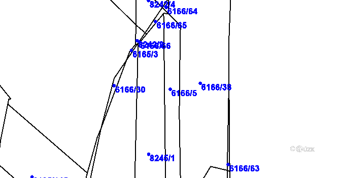 Parcela st. 6166/5 v KÚ Bystrc, Katastrální mapa