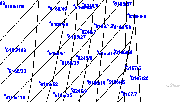 Parcela st. 6166/14 v KÚ Bystrc, Katastrální mapa