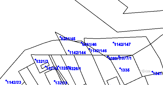 Parcela st. 6261/46 v KÚ Bystrc, Katastrální mapa