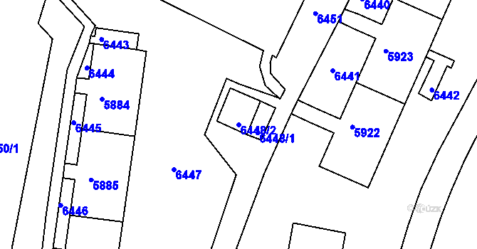 Parcela st. 6448/2 v KÚ Bystrc, Katastrální mapa