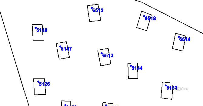 Parcela st. 6513 v KÚ Bystrc, Katastrální mapa