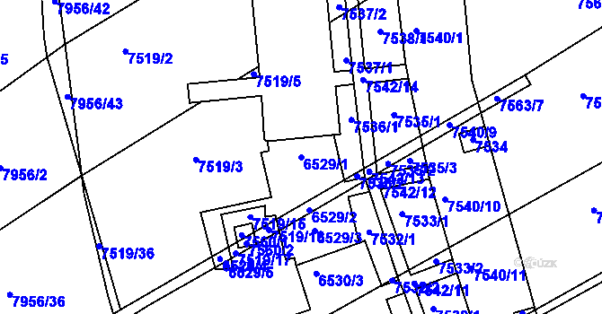 Parcela st. 6529/1 v KÚ Bystrc, Katastrální mapa