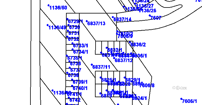 Parcela st. 6831/1 v KÚ Bystrc, Katastrální mapa