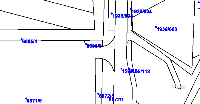 Parcela st. 6871/7 v KÚ Bystrc, Katastrální mapa