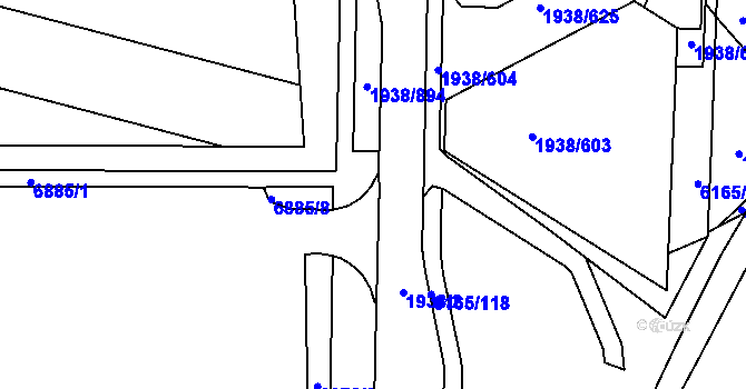 Parcela st. 6871/8 v KÚ Bystrc, Katastrální mapa