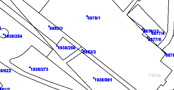 Parcela st. 6878/1 v KÚ Bystrc, Katastrální mapa