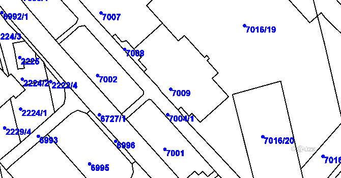 Parcela st. 7009 v KÚ Bystrc, Katastrální mapa