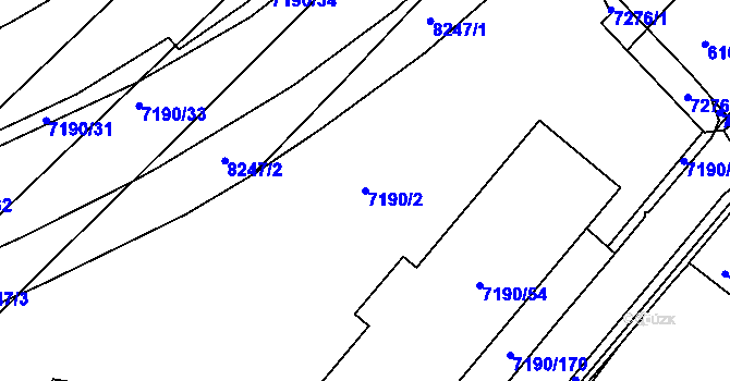 Parcela st. 7190/2 v KÚ Bystrc, Katastrální mapa