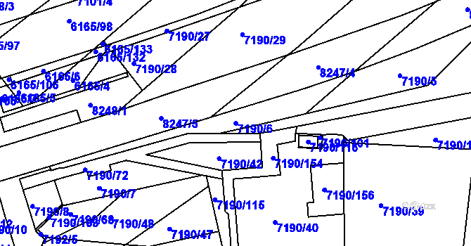 Parcela st. 7190/6 v KÚ Bystrc, Katastrální mapa
