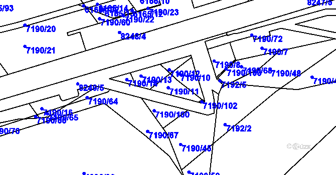 Parcela st. 7190/11 v KÚ Bystrc, Katastrální mapa