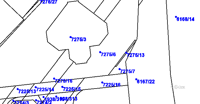 Parcela st. 7275/6 v KÚ Bystrc, Katastrální mapa