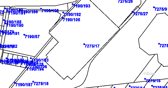 Parcela st. 7275/17 v KÚ Bystrc, Katastrální mapa