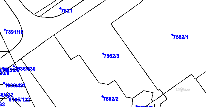 Parcela st. 7562/3 v KÚ Bystrc, Katastrální mapa