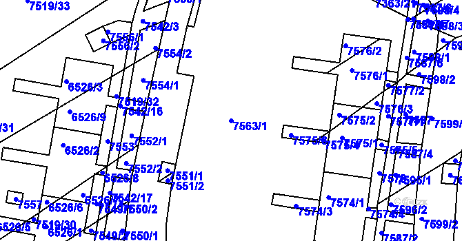 Parcela st. 7563/1 v KÚ Bystrc, Katastrální mapa