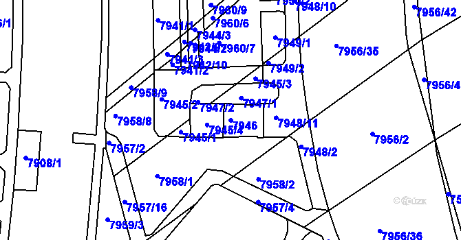 Parcela st. 7946 v KÚ Bystrc, Katastrální mapa