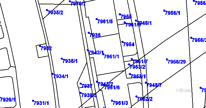 Parcela st. 7961/1 v KÚ Bystrc, Katastrální mapa