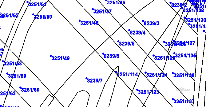 Parcela st. 8239/6 v KÚ Bystrc, Katastrální mapa