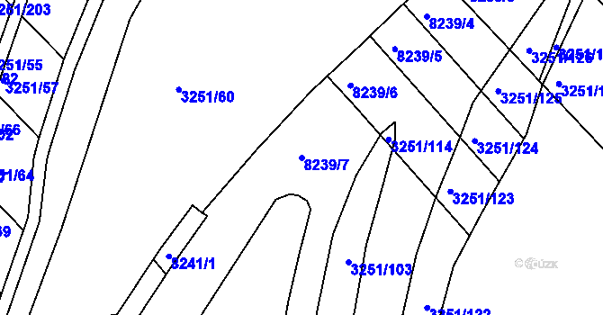 Parcela st. 8239/7 v KÚ Bystrc, Katastrální mapa