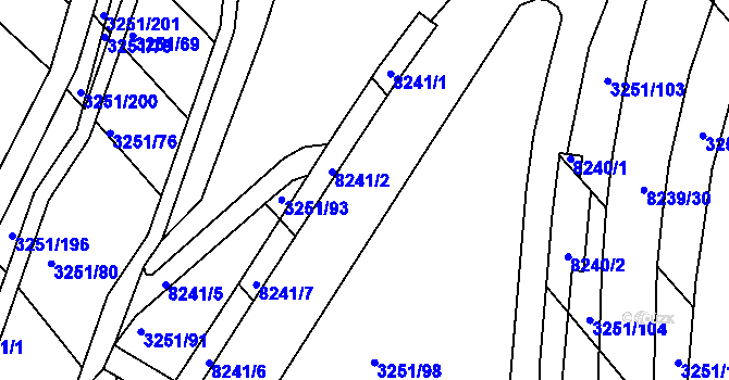 Parcela st. 8239/9 v KÚ Bystrc, Katastrální mapa