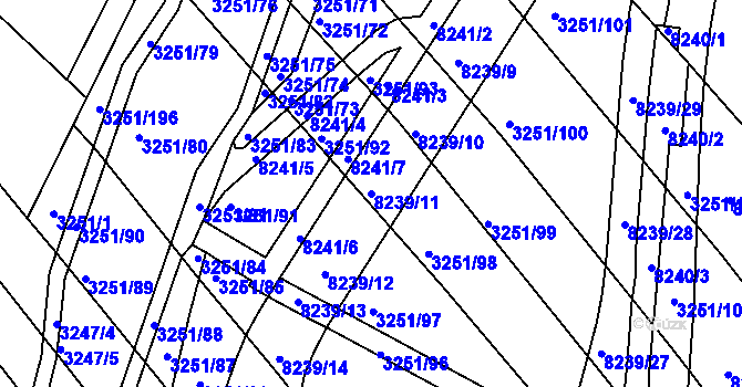 Parcela st. 8239/11 v KÚ Bystrc, Katastrální mapa