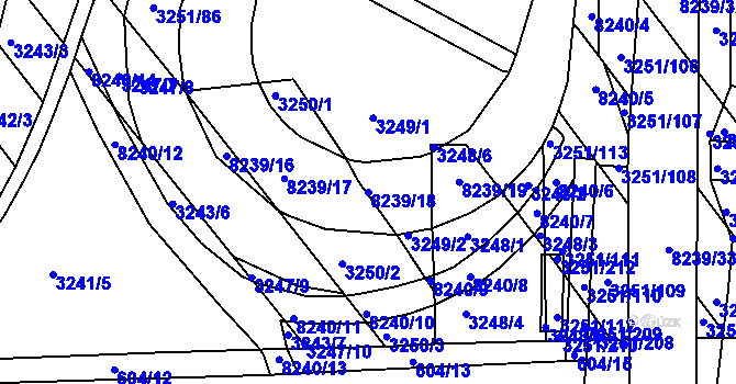Parcela st. 8239/18 v KÚ Bystrc, Katastrální mapa