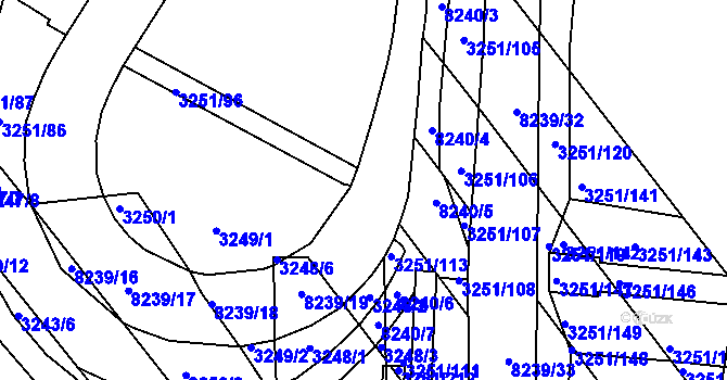 Parcela st. 8239/21 v KÚ Bystrc, Katastrální mapa