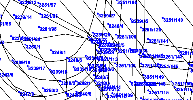 Parcela st. 8239/24 v KÚ Bystrc, Katastrální mapa