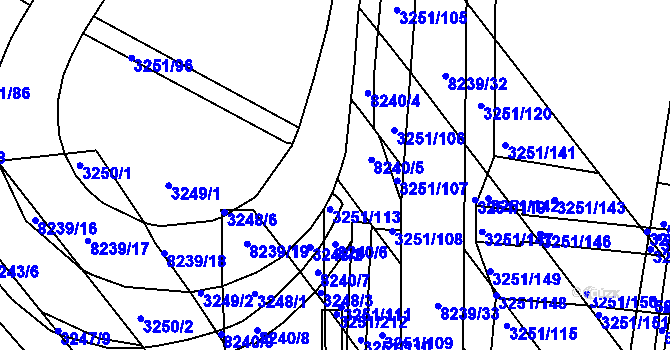 Parcela st. 8239/25 v KÚ Bystrc, Katastrální mapa