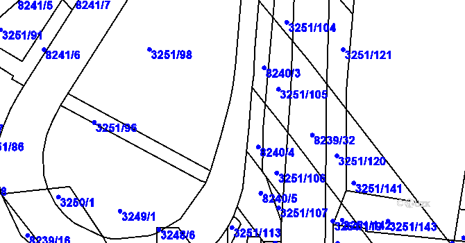 Parcela st. 8239/27 v KÚ Bystrc, Katastrální mapa