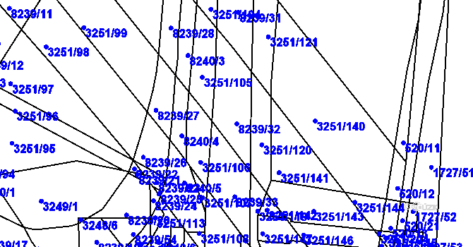 Parcela st. 8239/32 v KÚ Bystrc, Katastrální mapa