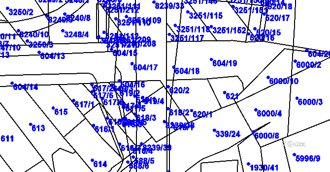 Parcela st. 8239/37 v KÚ Bystrc, Katastrální mapa