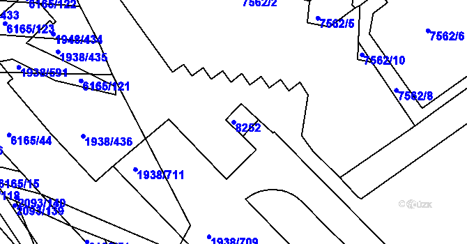 Parcela st. 8252 v KÚ Bystrc, Katastrální mapa