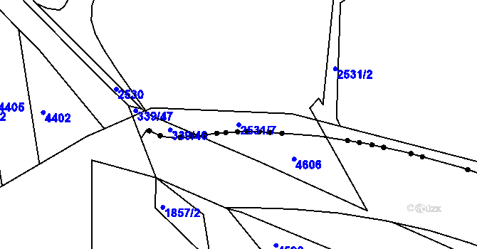 Parcela st. 2531/7 v KÚ Bystrc, Katastrální mapa