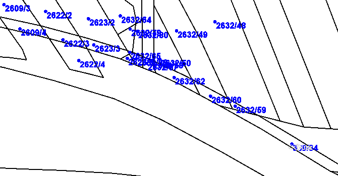 Parcela st. 2632/63 v KÚ Bystrc, Katastrální mapa