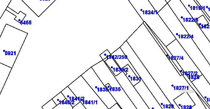 Parcela st. 1142/259 v KÚ Bystrc, Katastrální mapa