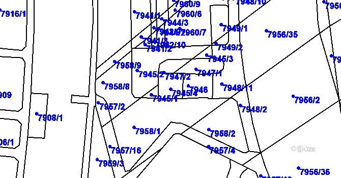 Parcela st. 7945/4 v KÚ Bystrc, Katastrální mapa