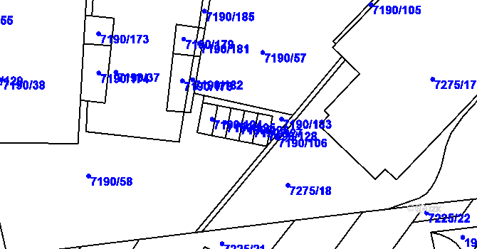 Parcela st. 7190/126 v KÚ Bystrc, Katastrální mapa