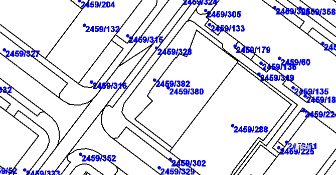 Parcela st. 2459/380 v KÚ Bystrc, Katastrální mapa
