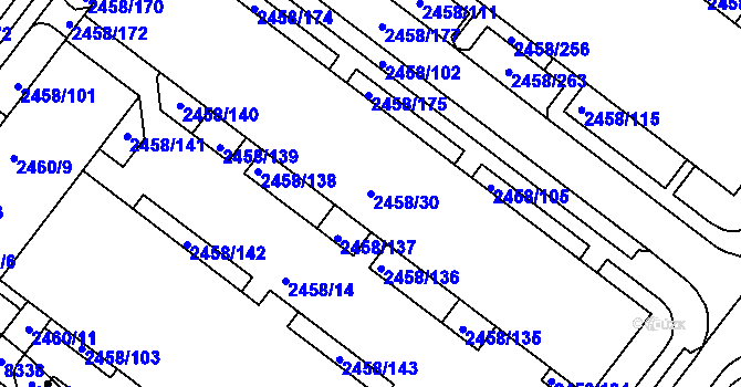 Parcela st. 2458/30 v KÚ Bystrc, Katastrální mapa