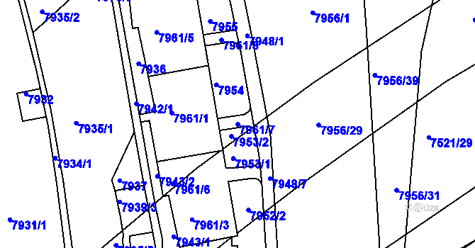 Parcela st. 7961/7 v KÚ Bystrc, Katastrální mapa