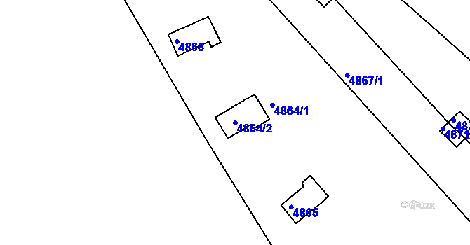 Parcela st. 4864/2 v KÚ Bystrc, Katastrální mapa