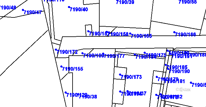 Parcela st. 7190/177 v KÚ Bystrc, Katastrální mapa