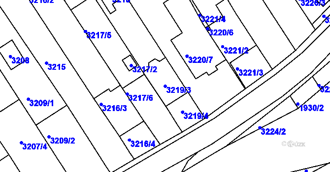Parcela st. 3219/3 v KÚ Bystrc, Katastrální mapa