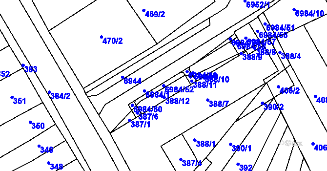 Parcela st. 6984/52 v KÚ Bystrc, Katastrální mapa