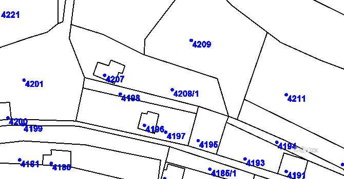 Parcela st. 4208/1 v KÚ Bystrc, Katastrální mapa