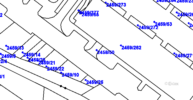 Parcela st. 2458/50 v KÚ Bystrc, Katastrální mapa