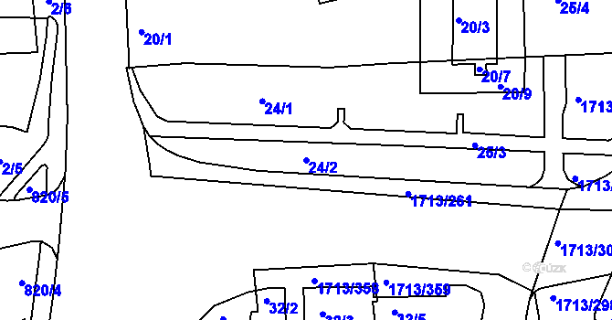 Parcela st. 24/2 v KÚ Bystrc, Katastrální mapa