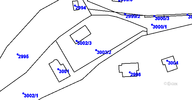 Parcela st. 3002/2 v KÚ Bystrc, Katastrální mapa