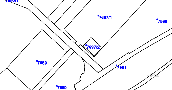 Parcela st. 7697/2 v KÚ Bystrc, Katastrální mapa
